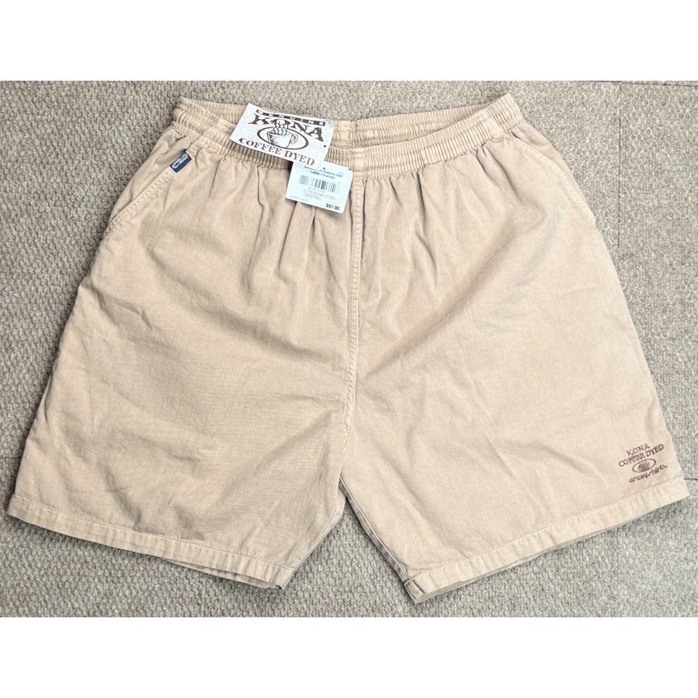 Crazy Shirts Kona‎ Coffee Light Brown Twill Men's Shorts Size XXL